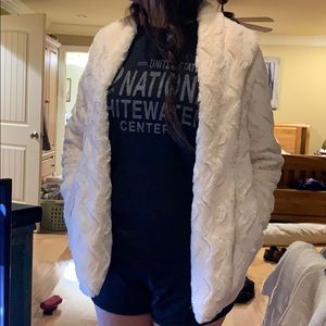 Beautiful faux fur jacket. Cream in color.